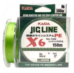 Плетенка KAIDA12 JIG LINE x6 PE зеленая 150м  0,12мм  14LB
