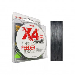 Шнур  SINKING FEEDER BRAID X4 PE 200 м темно серый 0,10 мм
